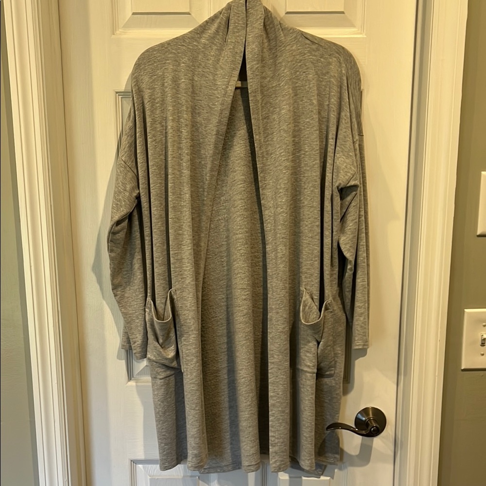 Eileen Fisher Gray Open Front Cardigan